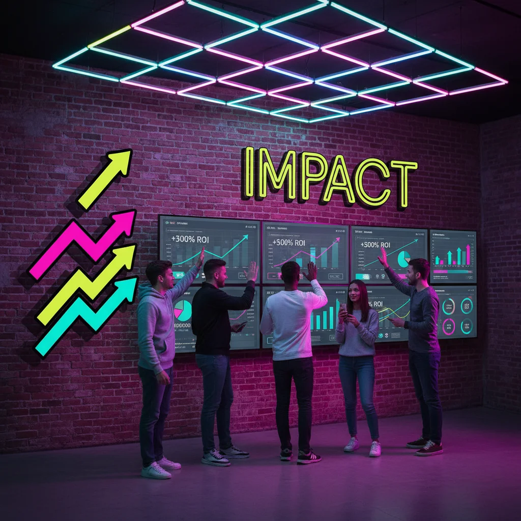 Equipo analizando métricas de resultados